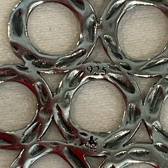 Grace & Heart "Cirque" Hammered Sterling Silver Earrings and Pendant Collection - Picture 3 of 3